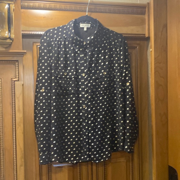 Faith & Joy Geometric Pattern Blouse Size Large Petite - Picture 1 of 7